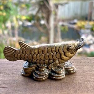 solid brass lucky fish figurine